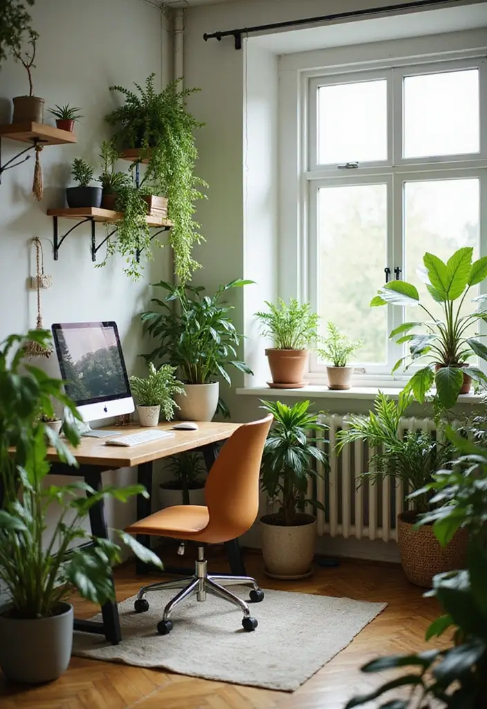 10 Tips for Creating the Perfect Home Office Setup for Maximum Productivity - 4. Incorporate Greenery