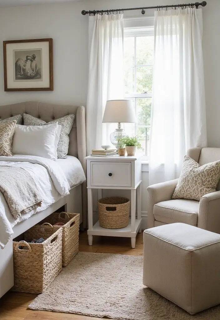 15 Cozy Bedroom Designs That Will Have You Snuggling All Night Long! - 15. Creative Storage Solutions for Tidy Comfort
