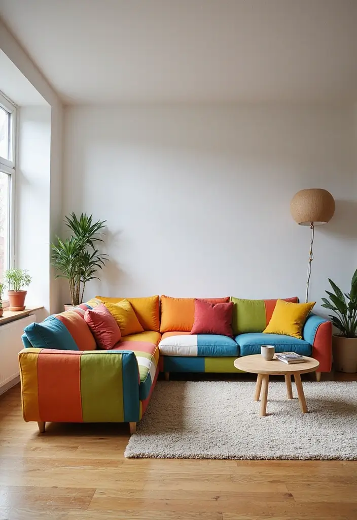 15 Must-See Sectional Sofa Designs to Elevate Your Home Decor (Prepare to Be Inspired!) - 12. The Bold Color Block Sectional