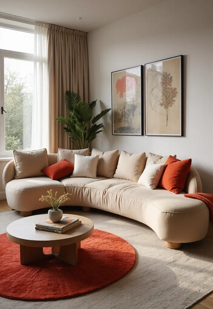 15 Must-See Sectional Sofa Designs to Elevate Your Home Decor (Prepare to Be Inspired!) - 4. The Contemporary Curved Sectional