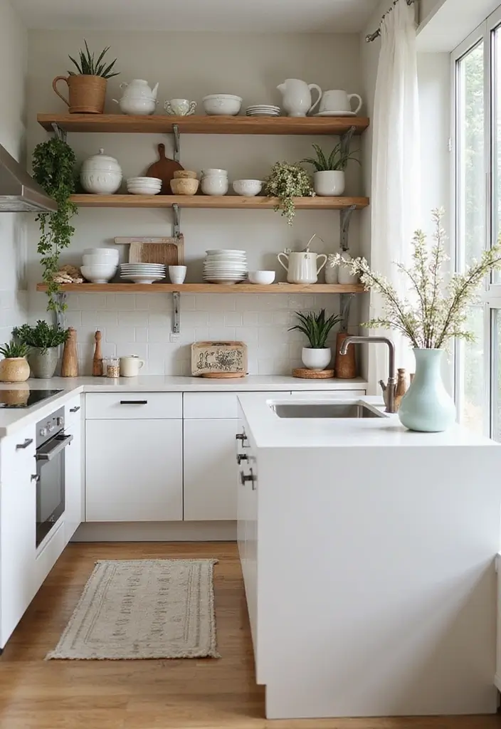 15 Stylish Small Kitchen Decor Ideas That Are Budget-Friendly and Stunning! - 11. Beautiful Tableware Display
