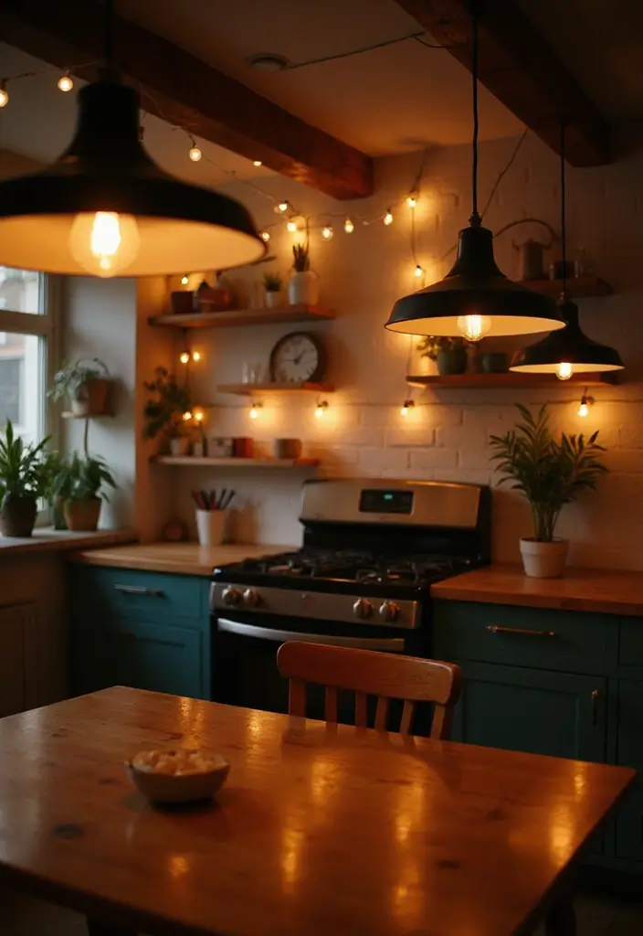 15 Stylish Small Kitchen Decor Ideas That Are Budget-Friendly and Stunning! - 5. Stylish Lighting Fixtures