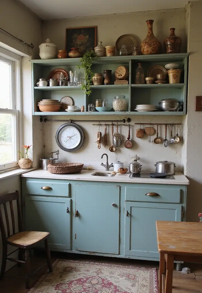 15 Stylish Small Kitchen Decor Ideas That Are Budget-Friendly and Stunning! - 7. Vintage Finds and Thrifted Treasures