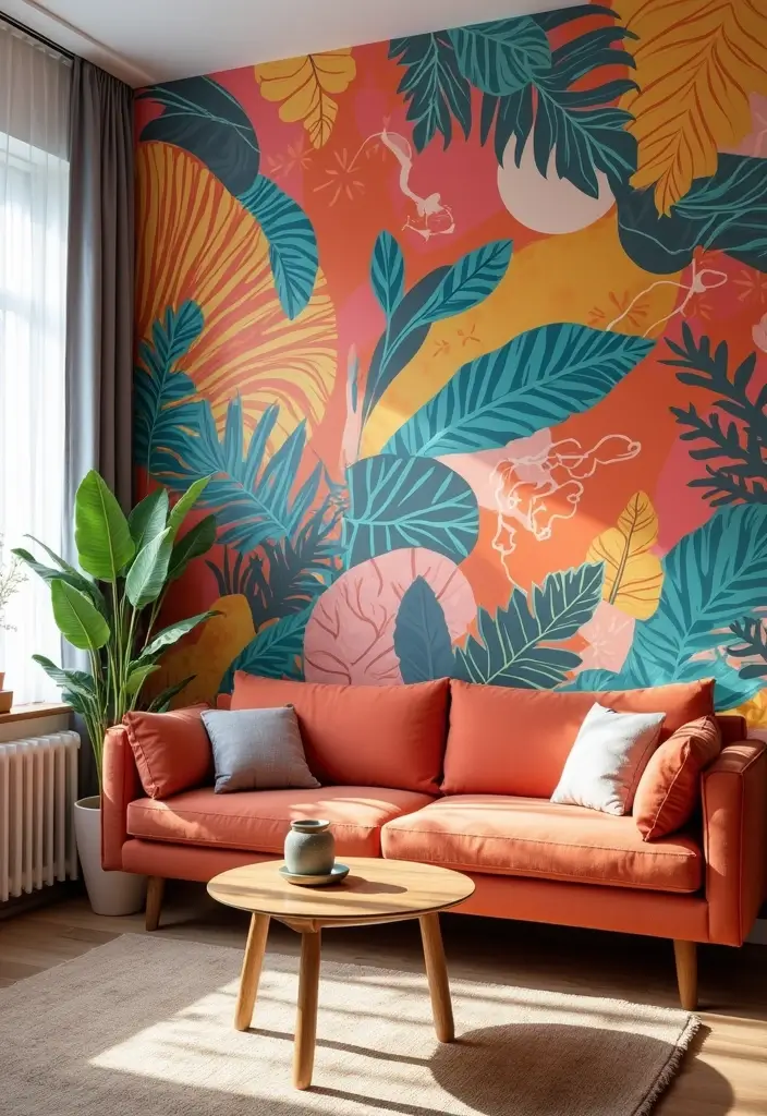 17 Living Room Decorating Hacks That'll Transform Your Space Without Breaking the Bank! - 11. Temporary Wallpaper