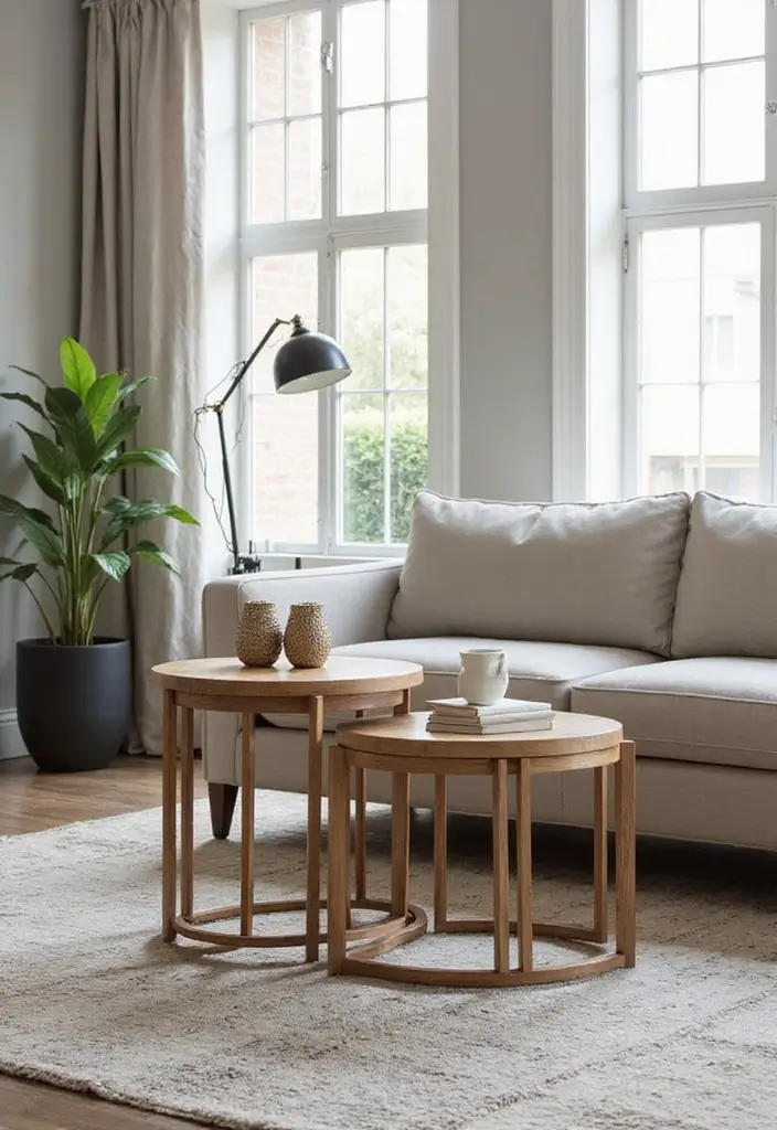 20 Modern Coffee Tables That Will Make Your Home Look Like a Design Magazine! - 8. Multi-Functional Nesting Tables