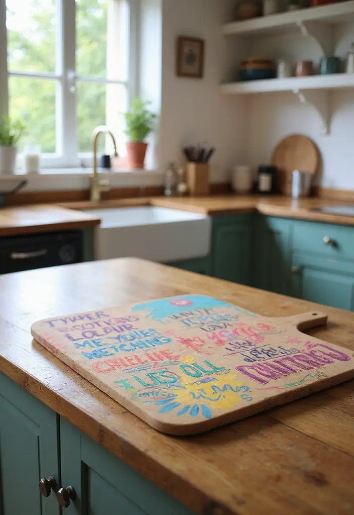 8 DIY Kitchen Countertop Decor Projects You Can Complete This Weekend! - 5. Colorful Cutting Board Art