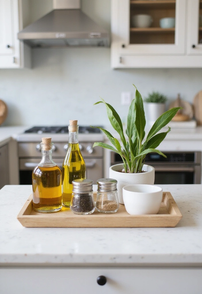 8 DIY Kitchen Countertop Decor Projects You Can Complete This Weekend! - 6. Chic Tray Display