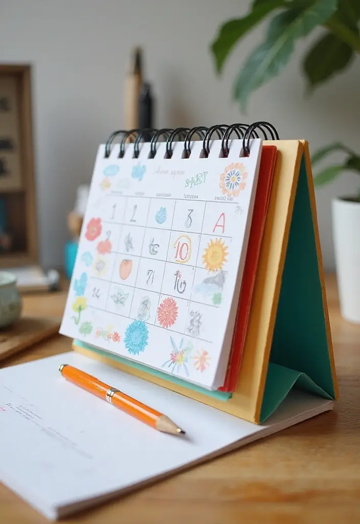 Step By Step Guide: How to Create Stunning DIY Study Desk Decor on a Budget - 3. DIY Desk Calendar