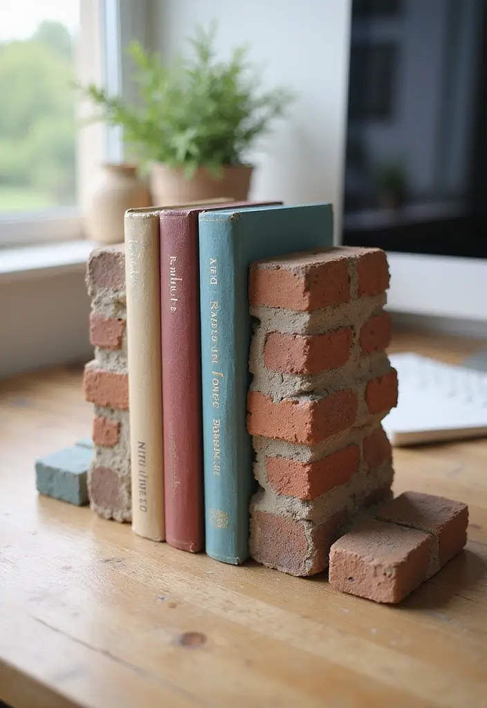 Step By Step Guide: How to Create Stunning DIY Study Desk Decor on a Budget - 4. Stylish Bookends from Recycled Materials