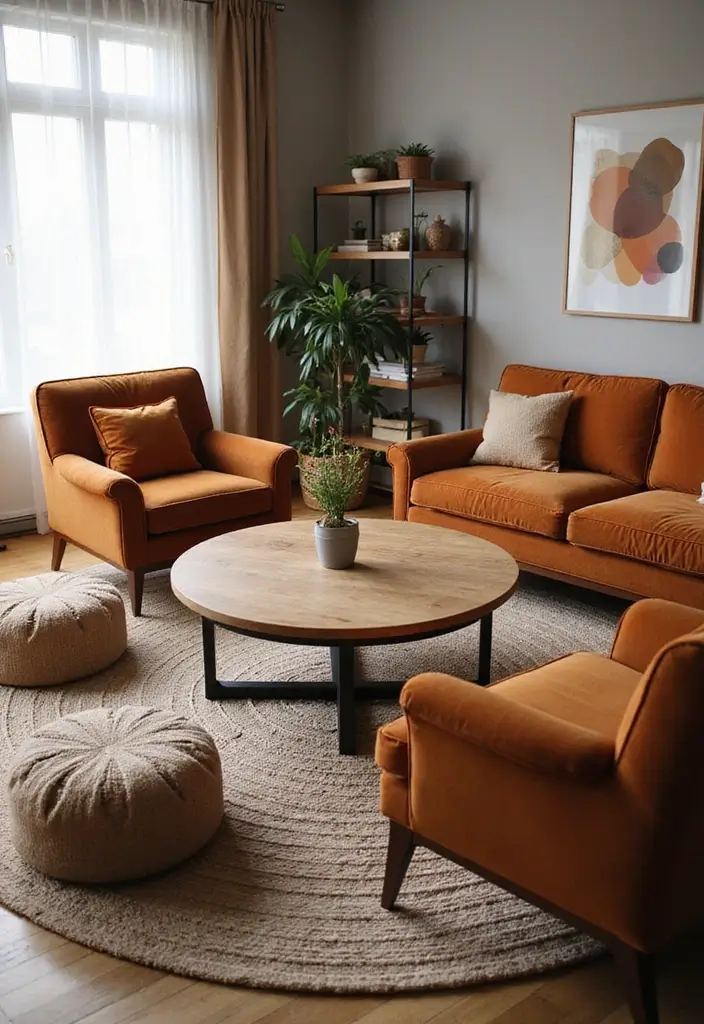 11 Cozy Furniture Layouts That'll Turn Your Living Room into a Gathering Spot! - 3. The Circle Layout: Inviting Unity