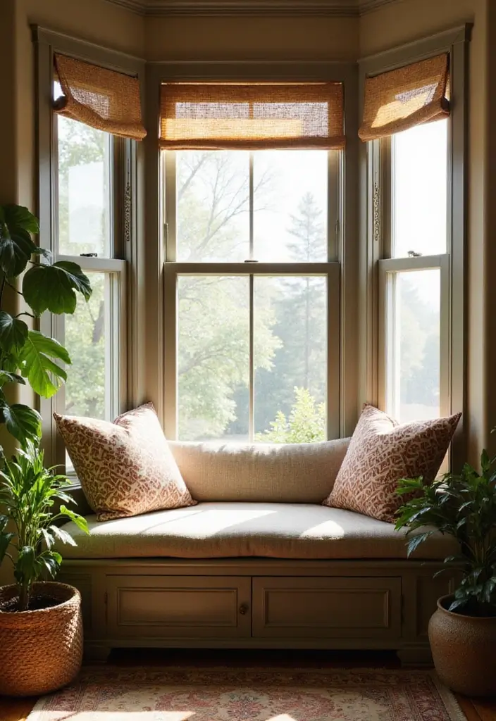 11 Cozy Furniture Layouts That'll Turn Your Living Room into a Gathering Spot! - 7. The Bay Window Nook: A Cozy Retreat
