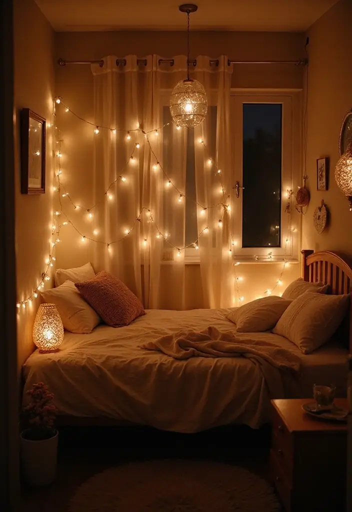 12 Cozy Small Bedroom Ideas That'll Make You Feel Right at Home (You Won't Believe #5!) - 6. Ambient Lighting