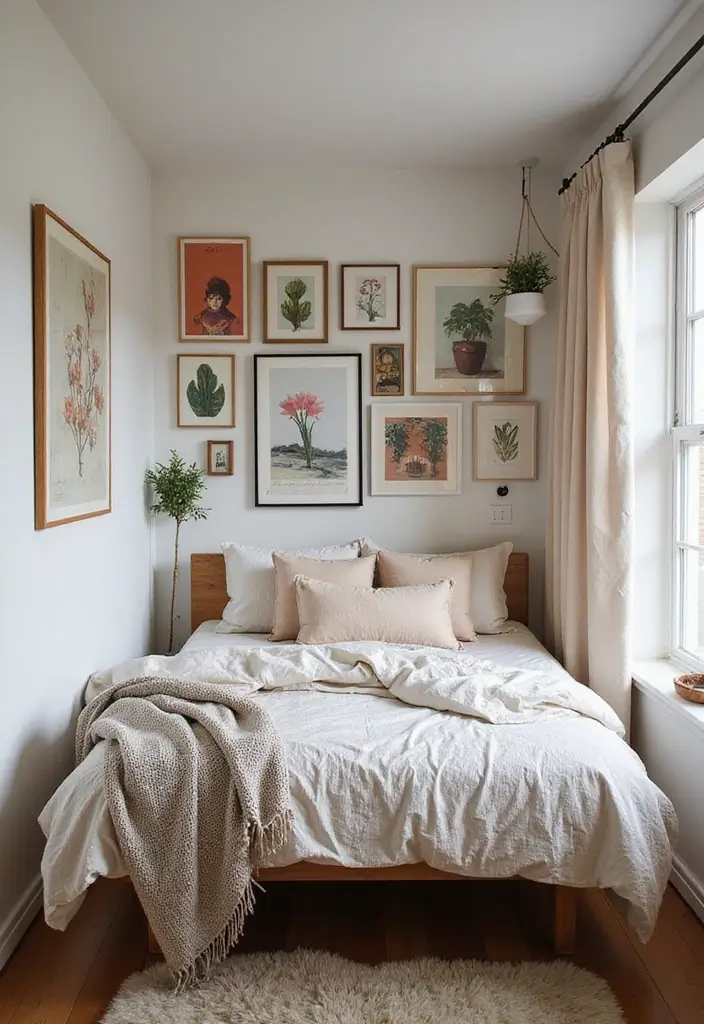 12 Cozy Small Bedroom Ideas That'll Make You Feel Right at Home (You Won't Believe #5!) - 9. Artistic Touches