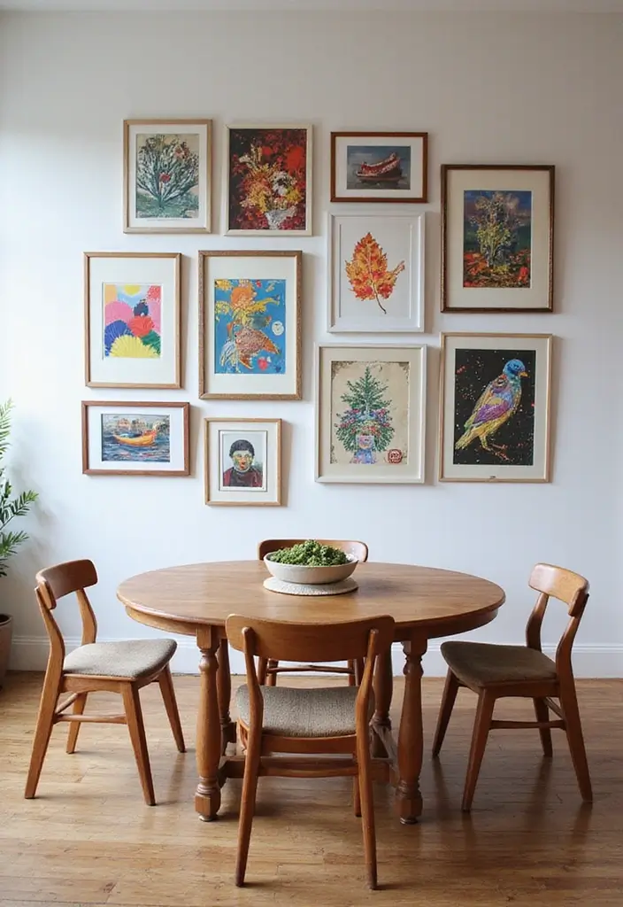 15 Affordable Dining Room Decor Ideas That Look Like a Million Bucks (Wait Until You See #4!) - 2. DIY Art Gallery