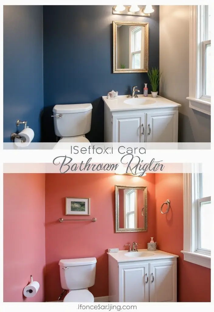 18 Stunning Bathroom Decor Ideas That'll Transform Your Space on a Budget! - 1. Go Bold with Paint