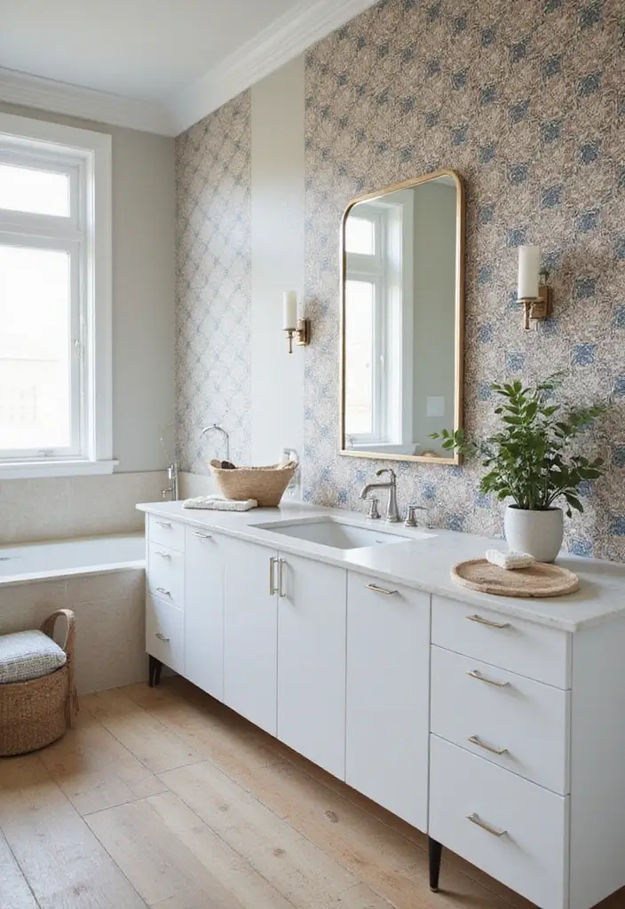 18 Stunning Bathroom Decor Ideas That'll Transform Your Space on a Budget! - 12. Freshen Up with Wallpapers
