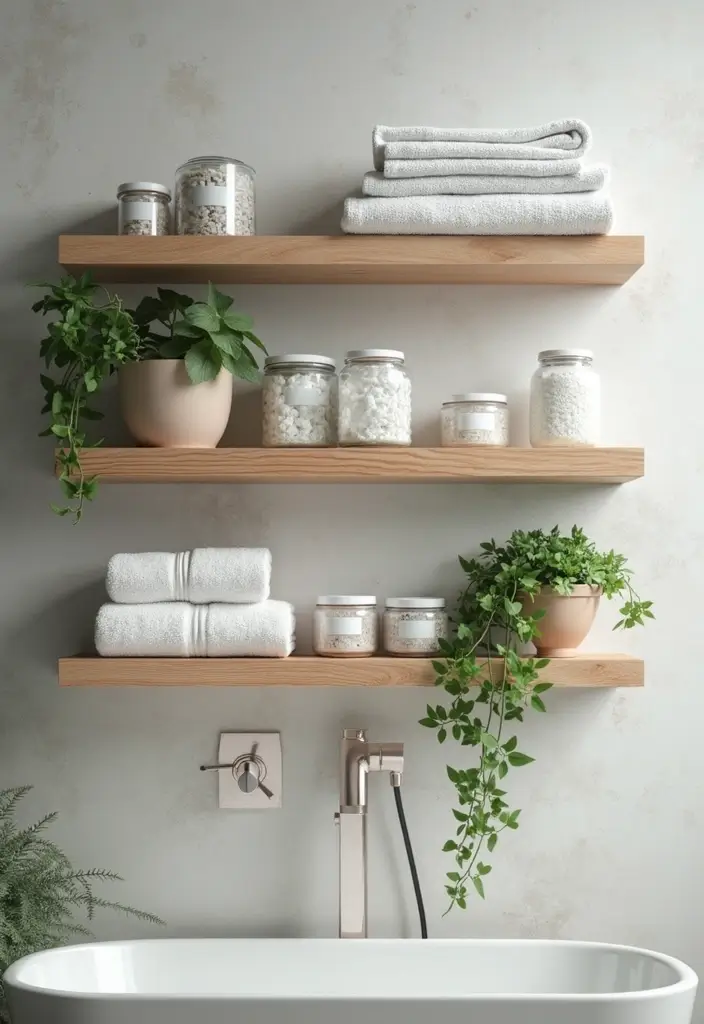 18 Stunning Bathroom Decor Ideas That'll Transform Your Space on a Budget! - 2. Embrace Open Shelving
