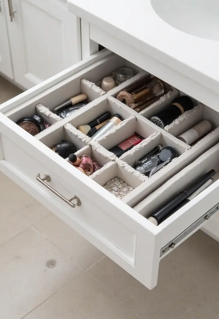 20 Budget-Friendly Bathroom Storage Hacks You Need to Try (#12 Will Save You Space!) - 11. Use Drawer Dividers