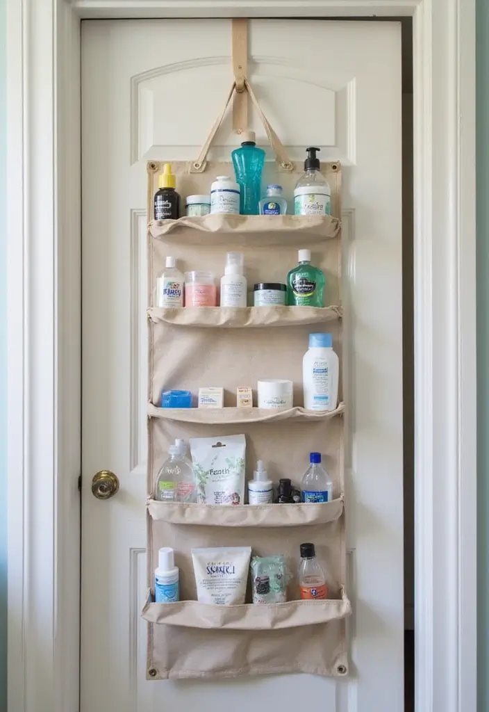 20 Budget-Friendly Bathroom Storage Hacks You Need to Try (#12 Will Save You Space!) - 16. Hanging Shoe Organizer for Toiletries
