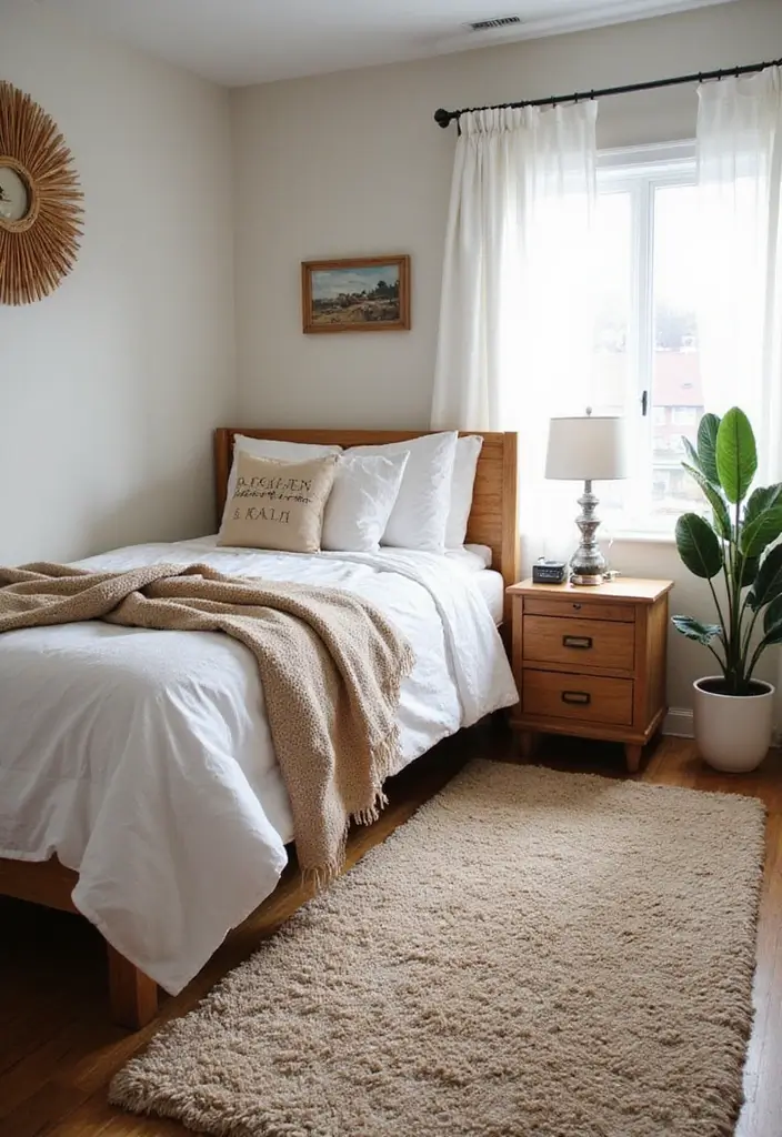 25 Budget-Friendly Bedroom Ideas That Are Super Cozy (You’ll Want #19!) - 10. Textured Rugs
