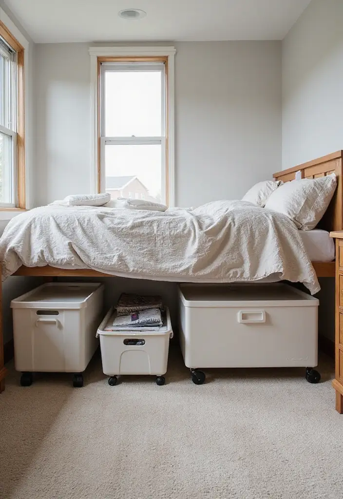 25 Budget-Friendly Bedroom Ideas That Are Super Cozy (You’ll Want #19!) - 22. Utilize Under-Bed Space