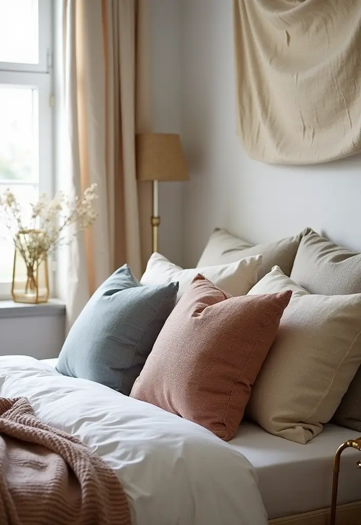 25 Budget-Friendly Bedroom Ideas That Are Super Cozy (You’ll Want #19!) - 24. Soft Accent Pillows