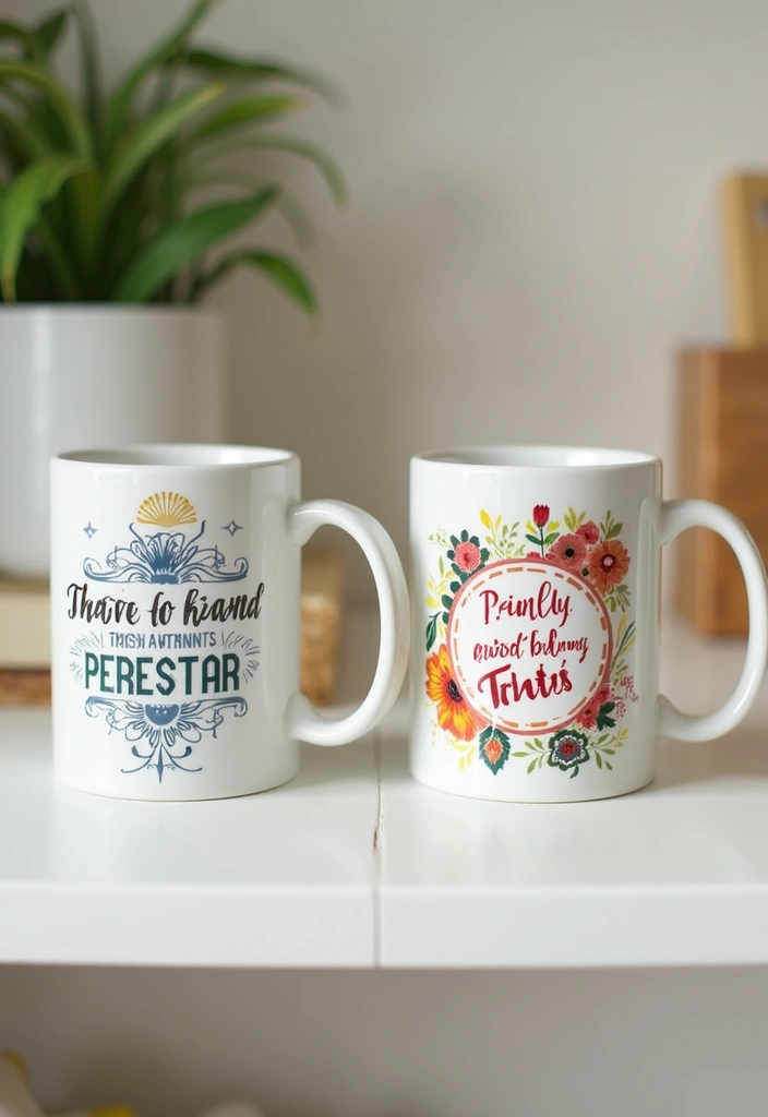 30 Easy DIY Home Decor Projects That Will Transform Your Space on a Budget! - 11. Customized Mugs