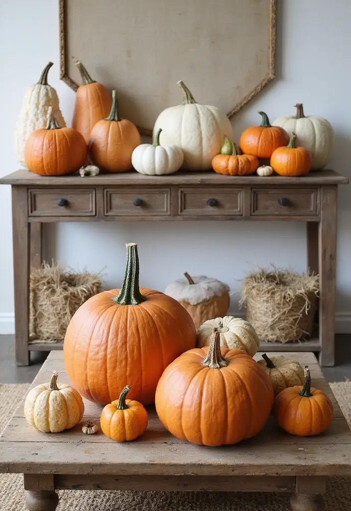 10 Cozy Fall Decor Ideas for Your Living Room That'll Make You Never Want to Leave! - 7. Use Decorative Pumpkins