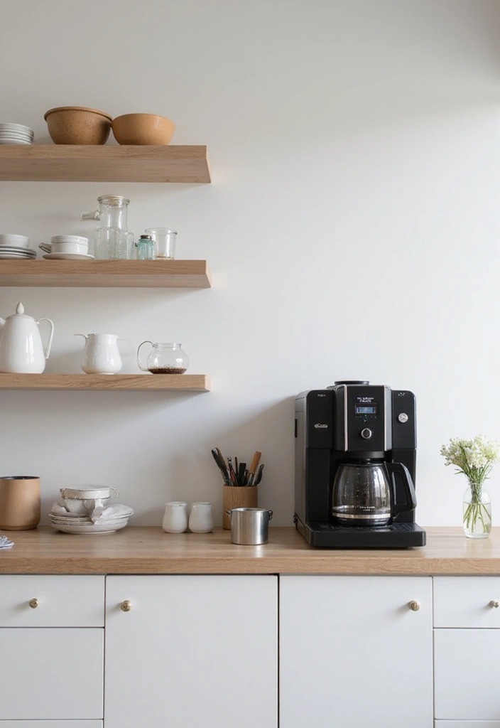 12 Stunning Coffee Station Setups That'll Make You Want to Brew All Day Long! - 2. Modern Minimalism