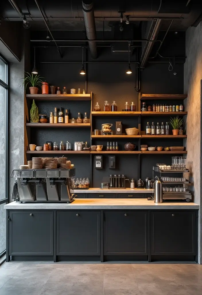 12 Stunning Coffee Station Setups That'll Make You Want to Brew All Day Long! - 4. Urban Industrial
