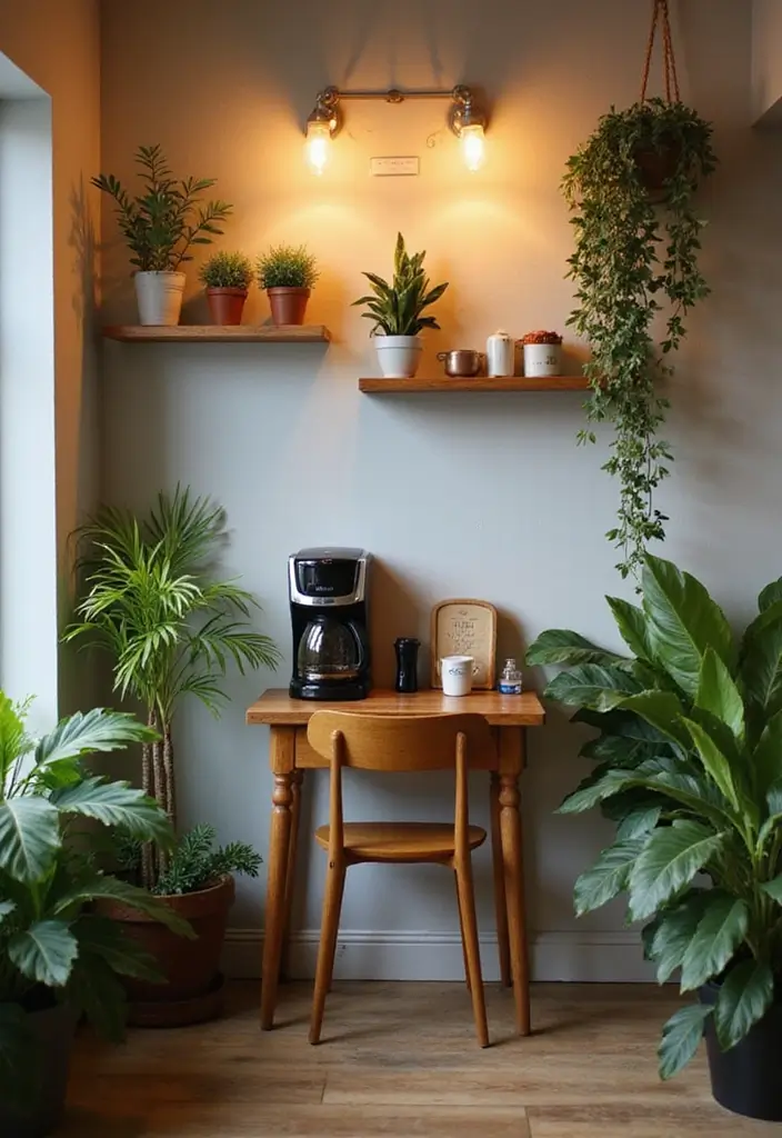 12 Stunning Coffee Station Setups That'll Make You Want to Brew All Day Long! - 5. Cozy Corner Nook