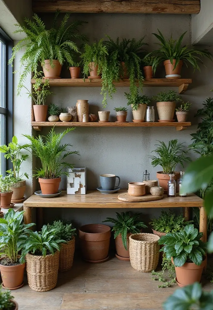 12 Stunning Coffee Station Setups That'll Make You Want to Brew All Day Long! - 7. Botanical Bliss