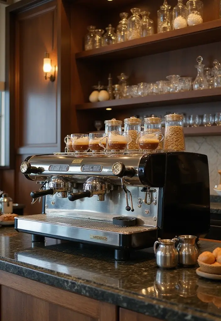 12 Stunning Coffee Station Setups That'll Make You Want to Brew All Day Long! - 9. Elegant Espresso Bar