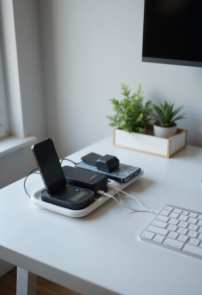 13 Smart Office Decor Ideas That'll Make You Feel Like You're in a High-Tech Wonderland! - 12. Multi-Device Charging Stations