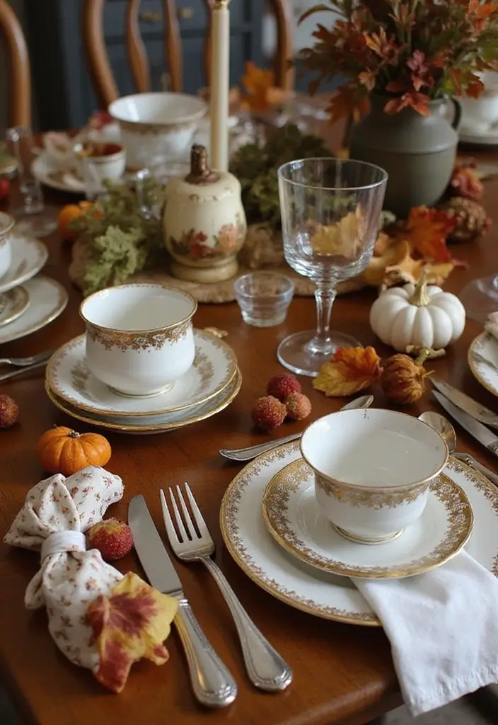 10 Cozy Autumn Table Decor Ideas That Are Effortlessly Easy to Create! - 9. Vintage Finds