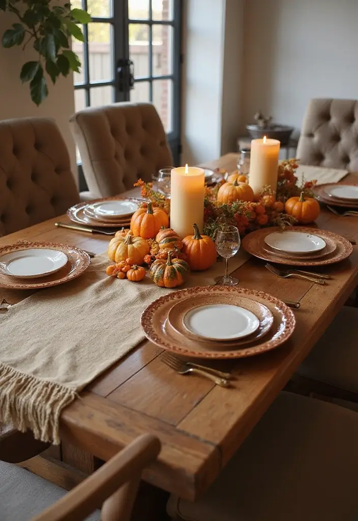 20 Cozy Fall Decor Ideas for Your Living Room That Will Make You Want to Cuddle Up! - 20. Seasonal Table Settings