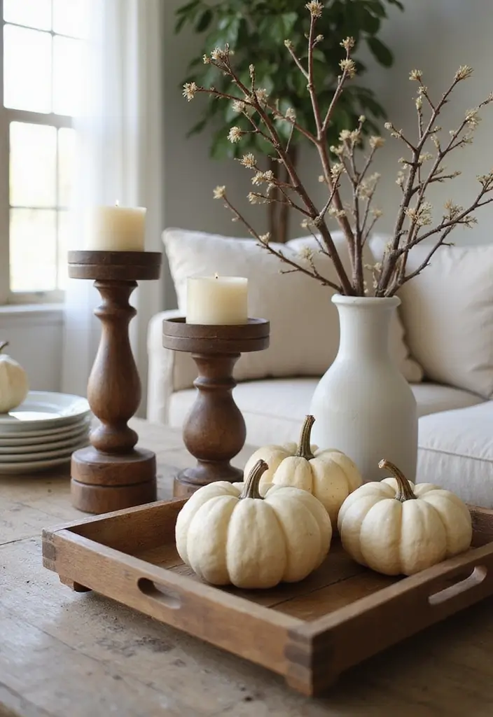 20 Cozy Fall Decor Ideas for Your Living Room That Will Make You Want to Cuddle Up! - 3. Rustic Wooden Accents