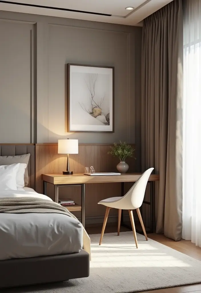 25 Modern Bedroom Decor Ideas That Will Transform Your Space (You Won't Believe #16!) - 22. Functional Workspaces