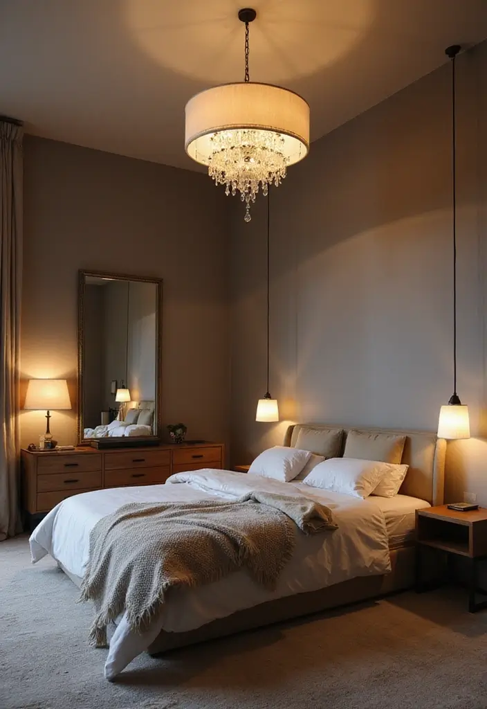 25 Modern Bedroom Decor Ideas That Will Transform Your Space (You Won't Believe #16!) - 5. Statement Lighting