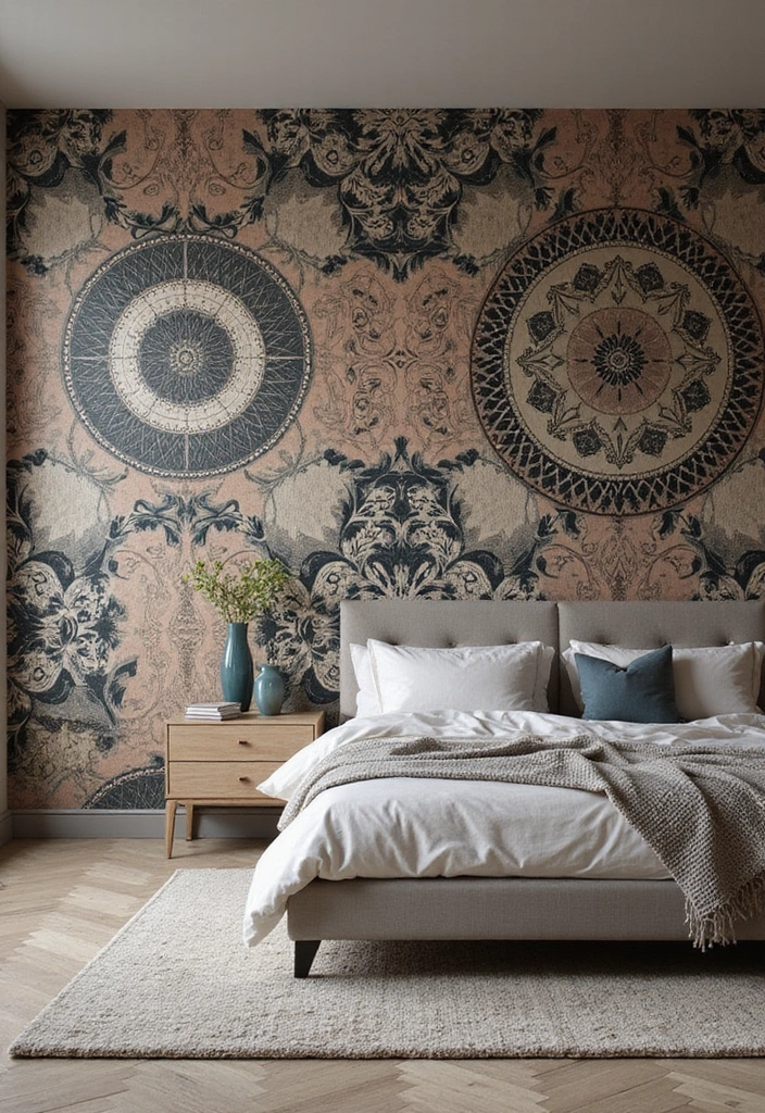 25 Modern Bedroom Decor Ideas That Will Transform Your Space (You Won't Believe #16!) - 9. Bold Wallpaper