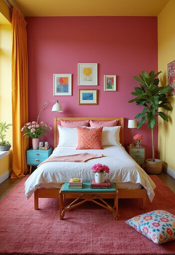 19 Bedroom Transformations Under $200 That'll Leave You Speechless! (Wait Until You See #3!) - 9. Bold Color Explosion