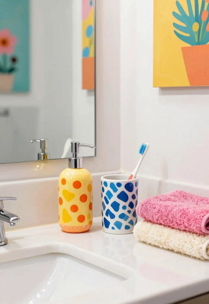 19 Budget Bathroom Decor Ideas That'll Refresh Your Space in No Time! - 12. Colorful Accessories 1