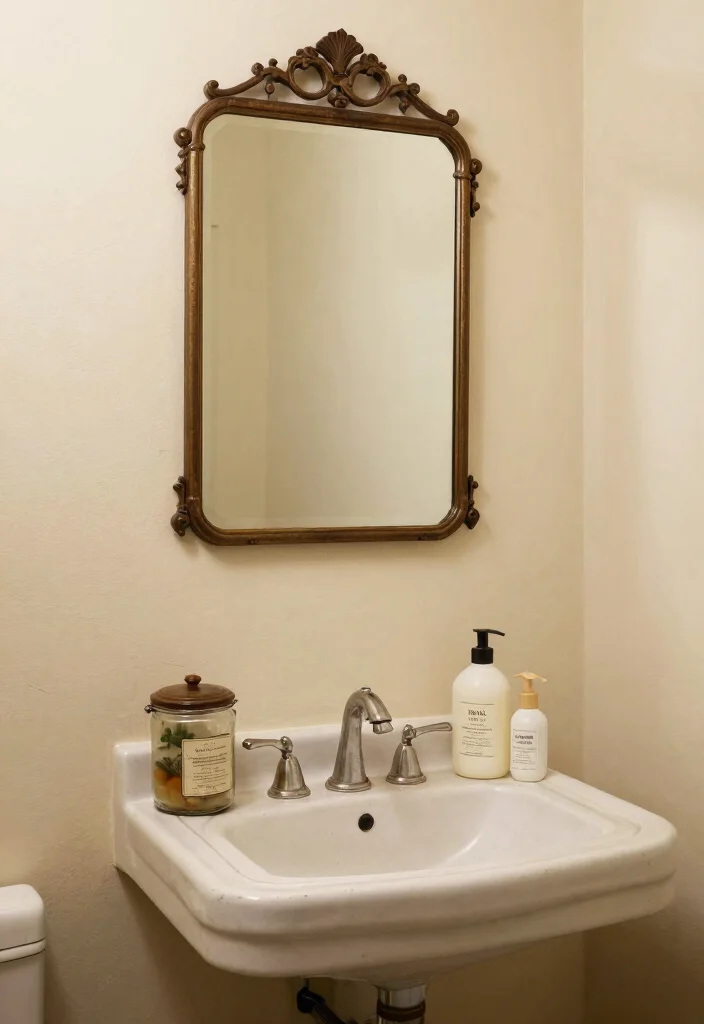 19 Budget Bathroom Decor Ideas That'll Refresh Your Space in No Time! - 17. Incorporate Vintage Elements 1