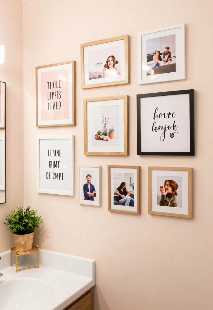 19 Budget Bathroom Decor Ideas That'll Refresh Your Space in No Time! - 3. Wall Art with a Personal Touch 1